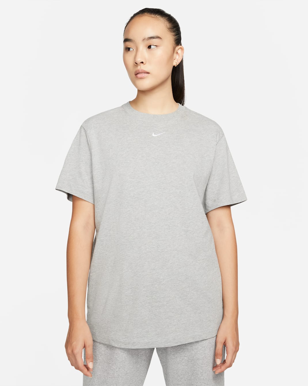 Nike Sportswear Essential Women's T-Shirt - Dark Grey Heather/White