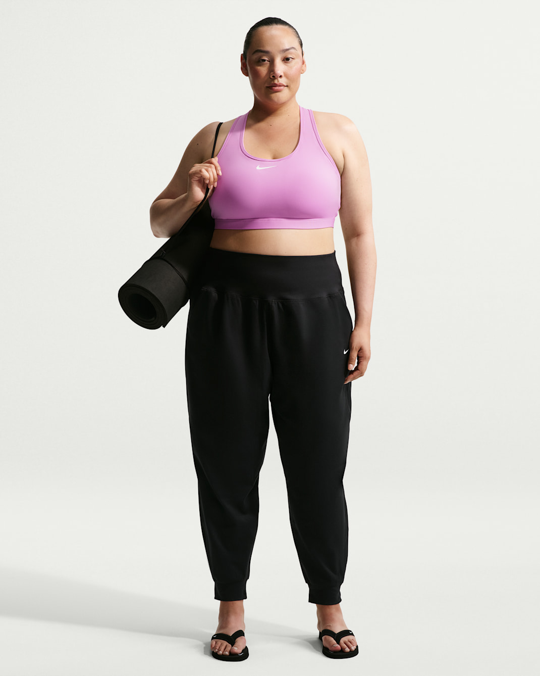 Nike One Women's High-Waisted Full-Length Knit Joggers (Plus Size) - Black/White