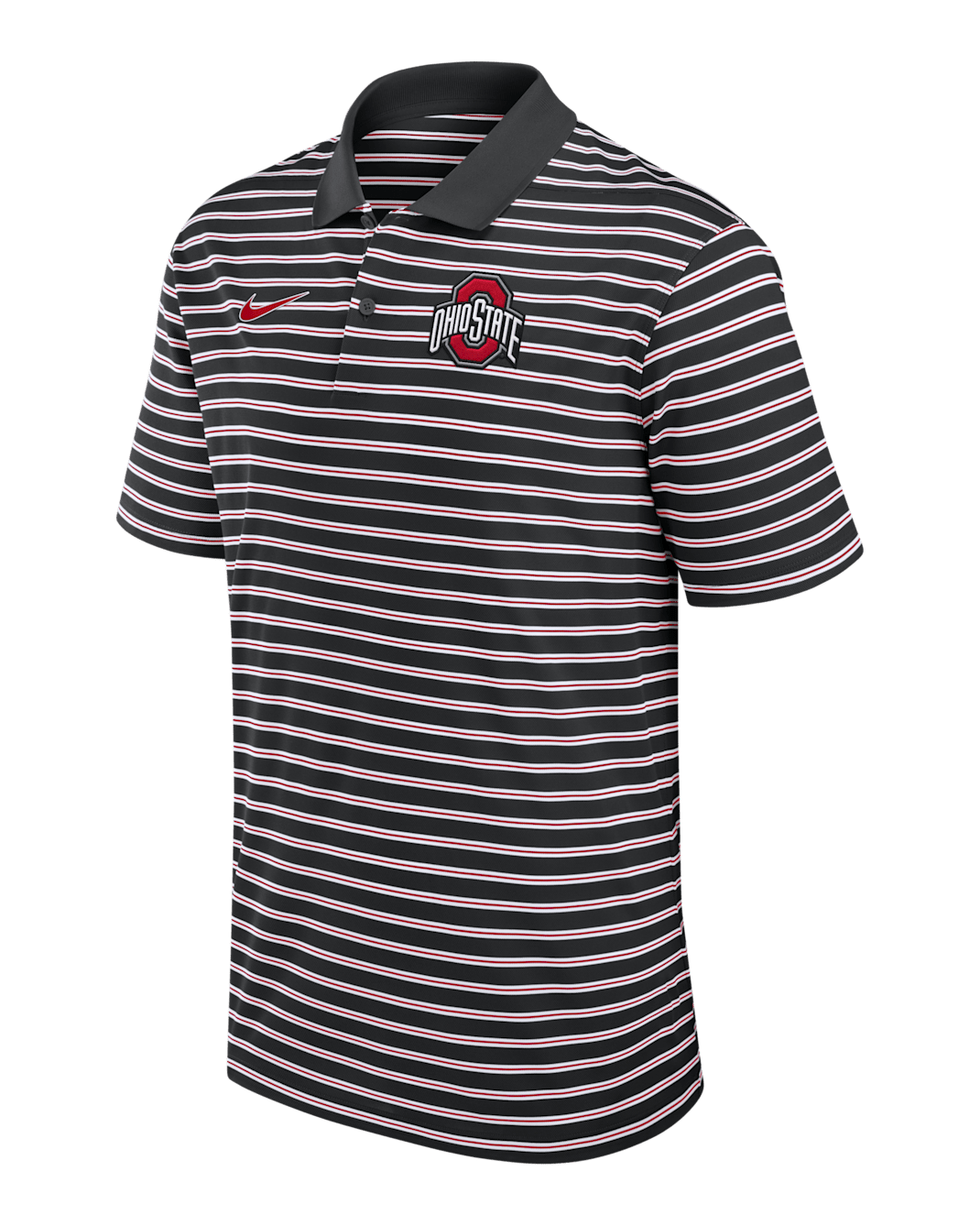 Ohio State Buckeyes Primetime Victory Striped Men's Nike Dri-FIT College Polo - Black