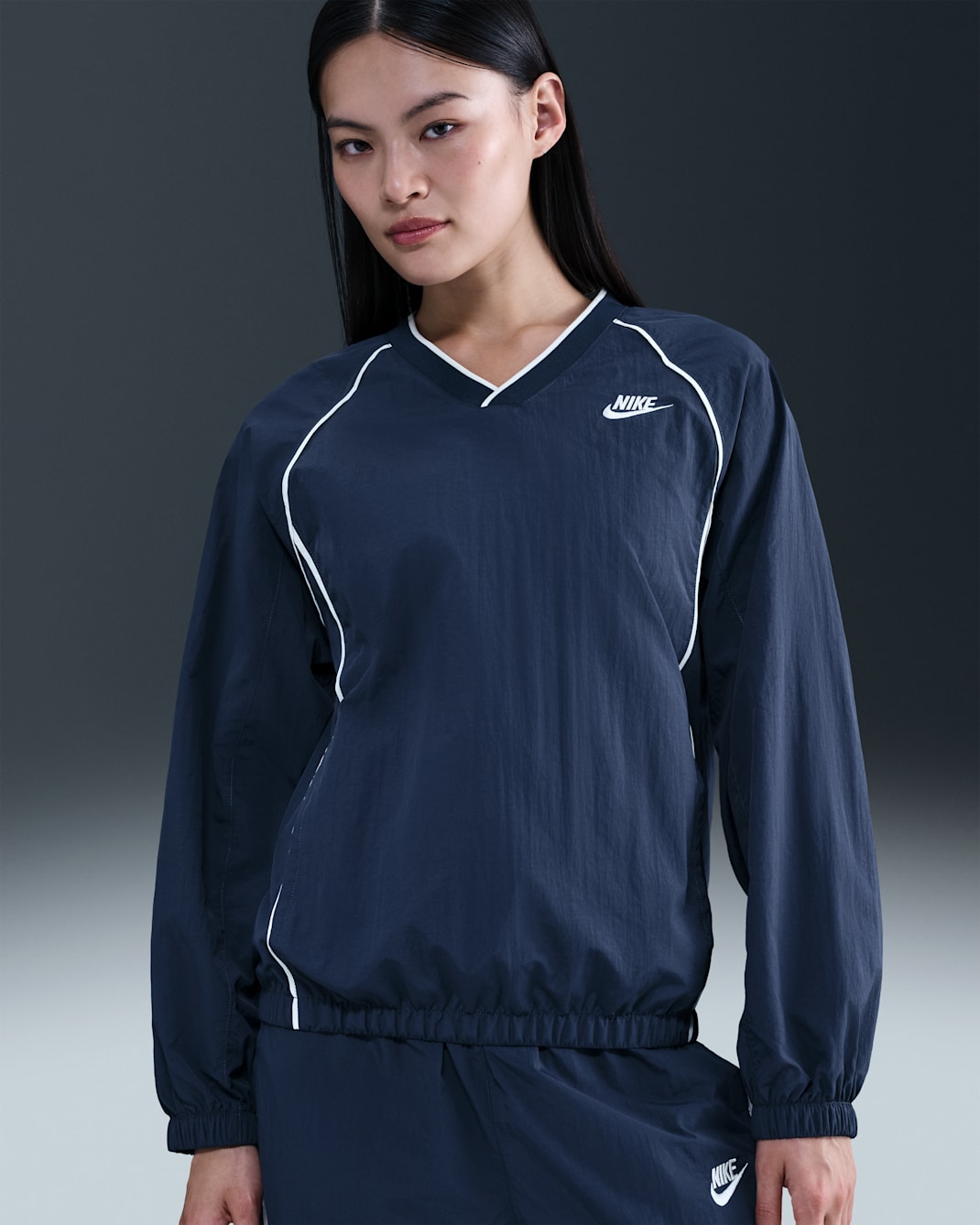Nike Sportswear Windrunner Women's Pullover Top - Midnight Navy/Sail