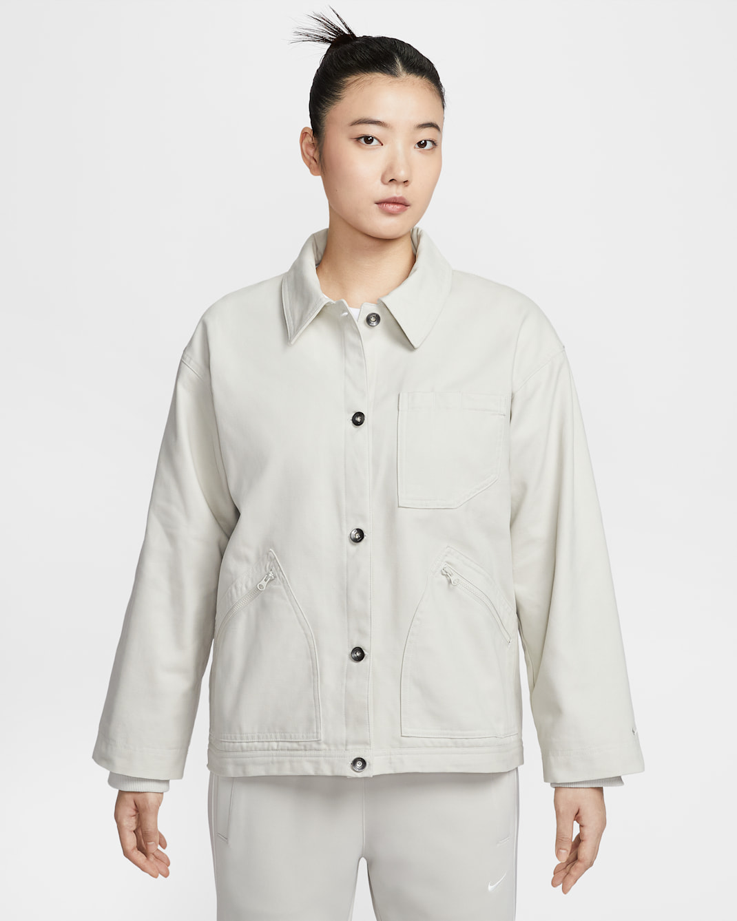 나이키 스포츠웨어 여성 오버사이즈 반 재킷 - 라이트 본/라이트 본