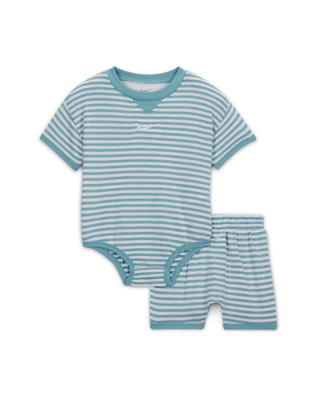 Nike ReadySet Baby (0-9M) Bodysuit and Shorts Set - Denim Turquoise