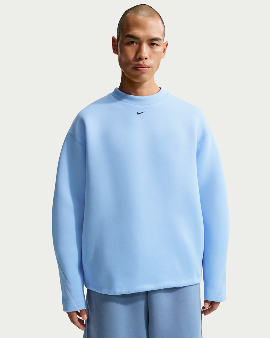 Nike Tech Men's Fleece Loose-Fit Crew - Aluminium/Black