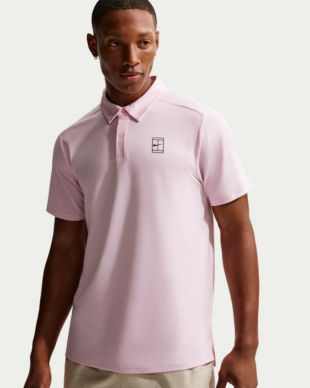 NikeCourt Advantage Men's Dri-FIT Tennis Polo - Pink Foam/Black