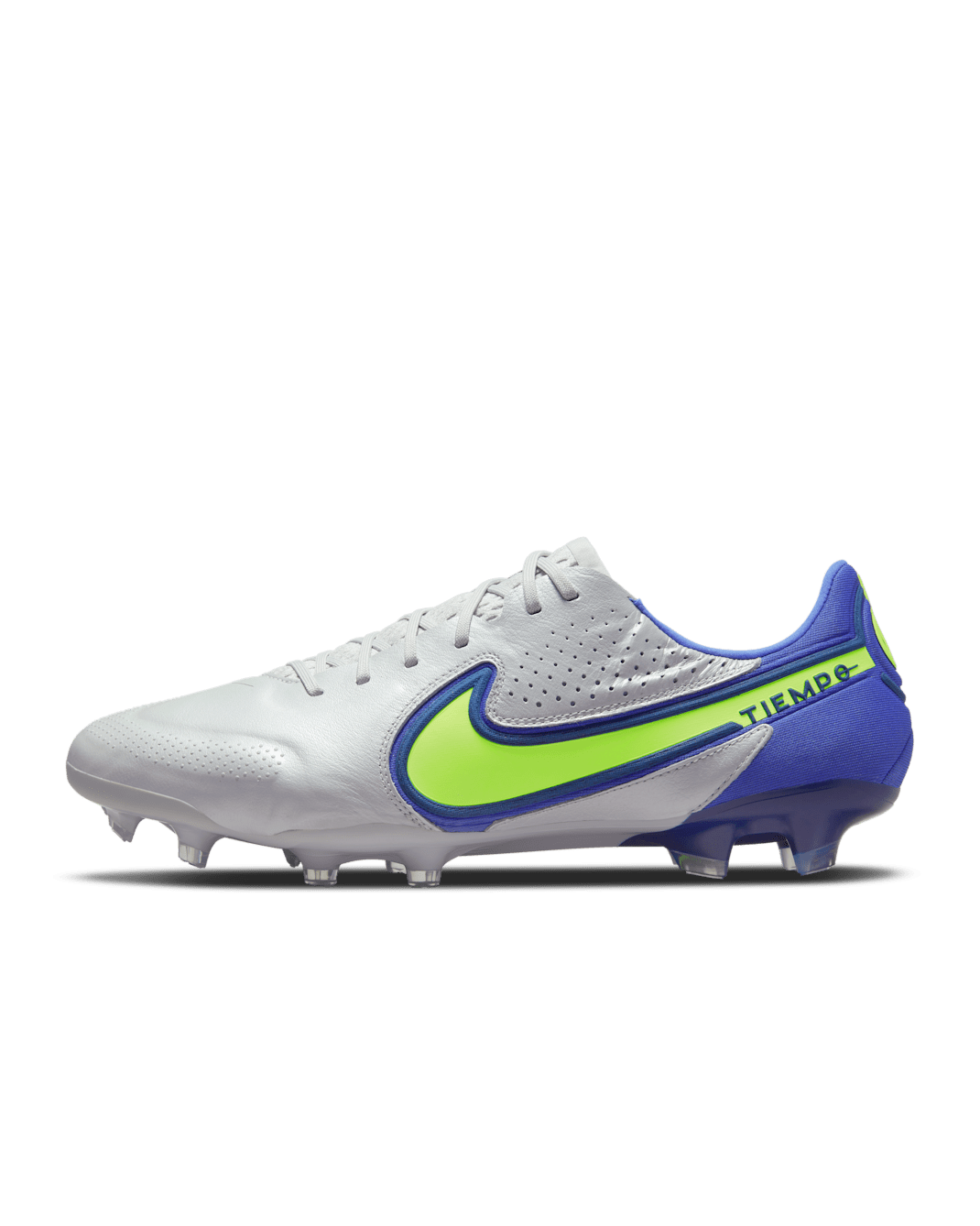 Nike Tiempo Legend 9 Elite FG Fußballschuh für normalen Rasen - Grey Fog/Sapphire/Volt