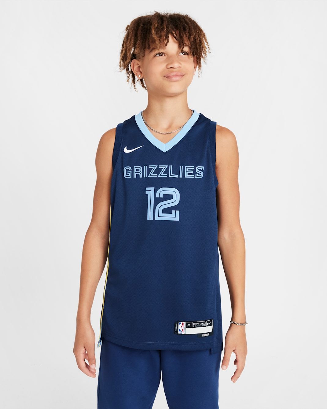 Memphis Grizzlies 2023/24 Icon Edition Older Kids' Nike NBA Swingman Jersey - College Navy