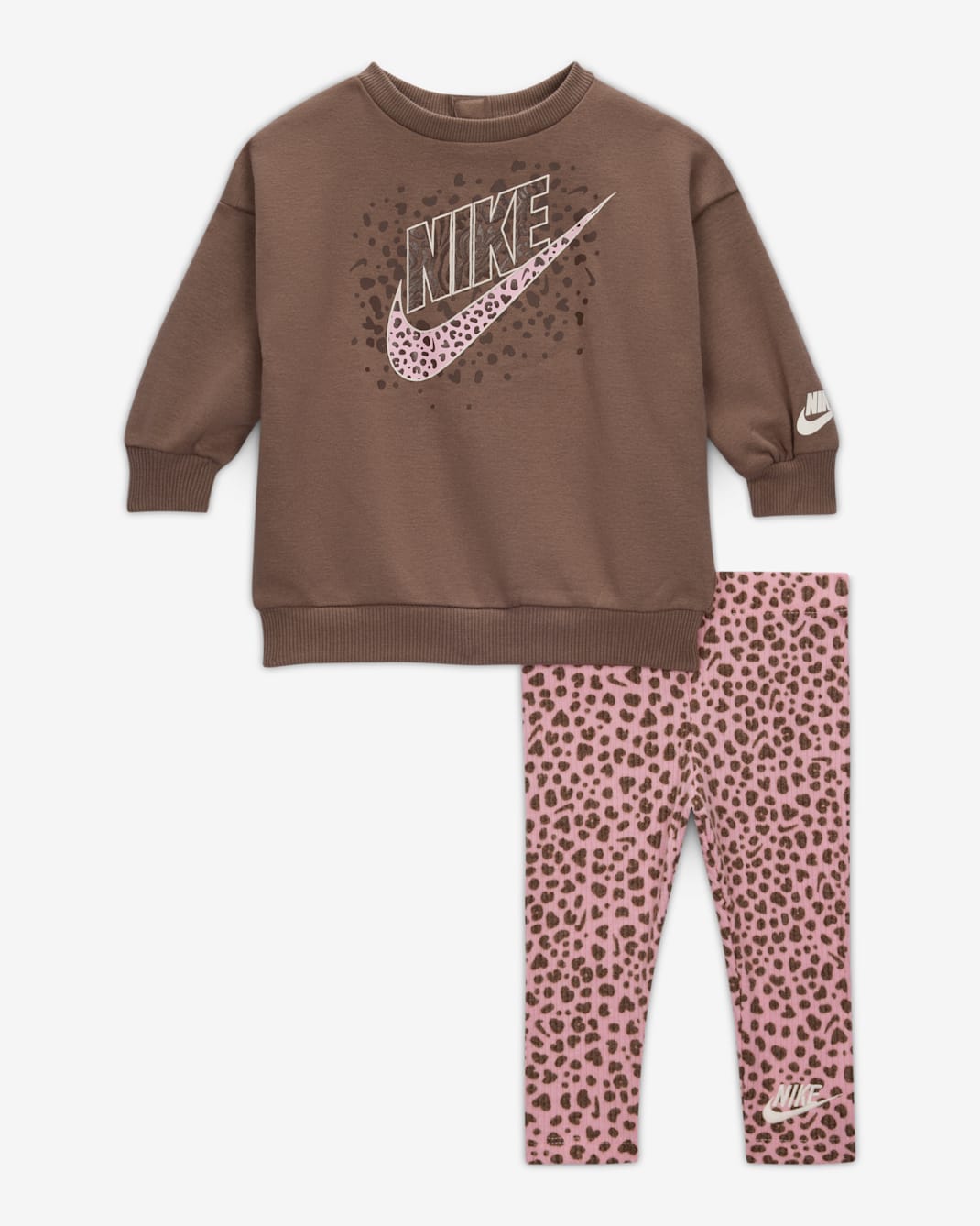 Nike Wild Warmth Baby (12–24M) Crew Top And Leggings Set - Medium Soft Pink