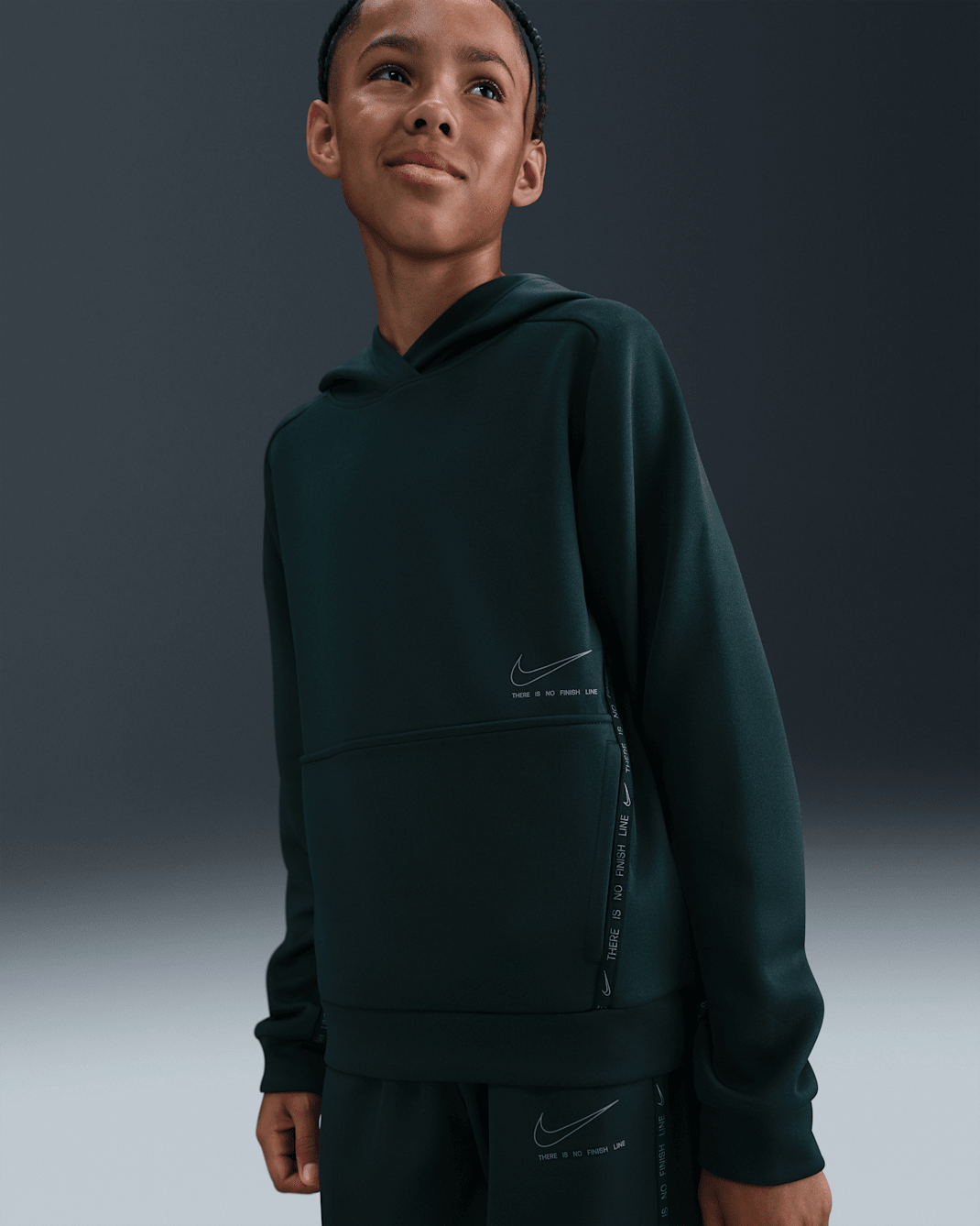 Nike Sportswear Multi Big Kids' Dri-FIT Pullover Hoodie - Seaweed/Clay Green/Clay Green
