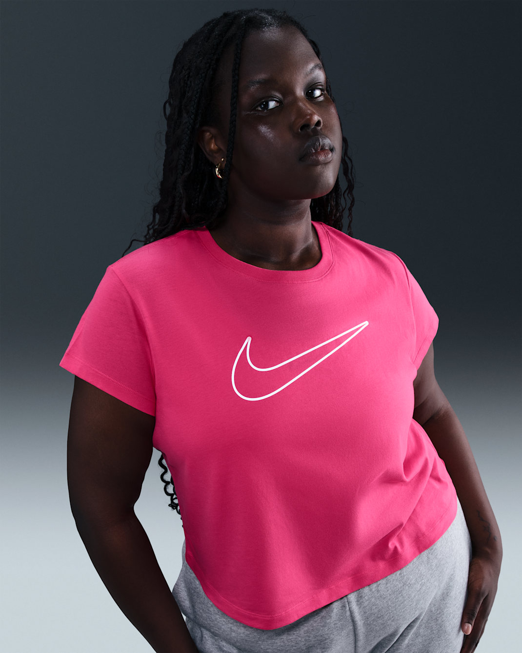 Nike Sportswear Women's Short-Sleeve Graphic T-Shirt (Plus Size) - Rush Pink/White