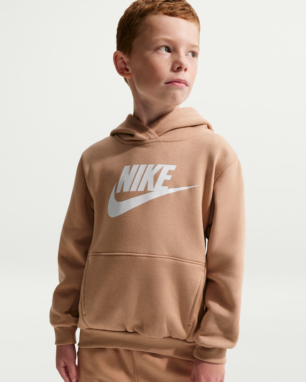 Nike Sportswear Club Fleece Pullover Little Kids Hoodie - Brown