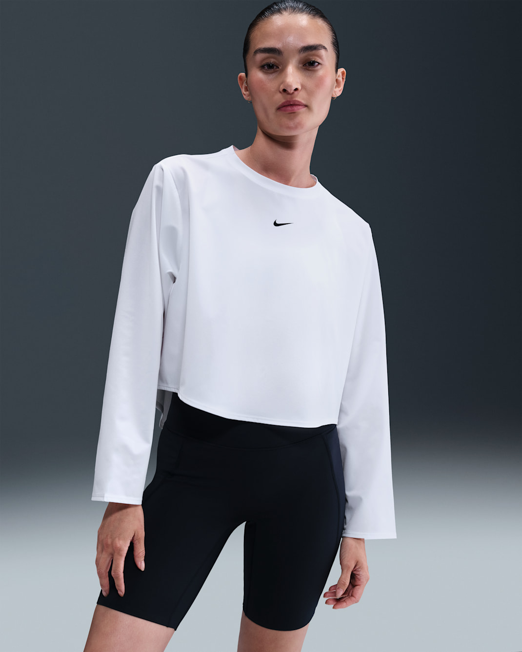 나이키 원 여성 리펠 우븐 탑 - 화이트/블랙
