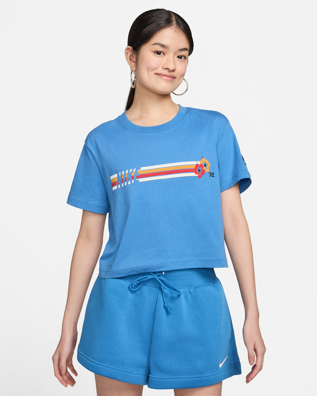 Nike Sportswear Women's Cropped T-Shirt - Star Blue/Star Blue