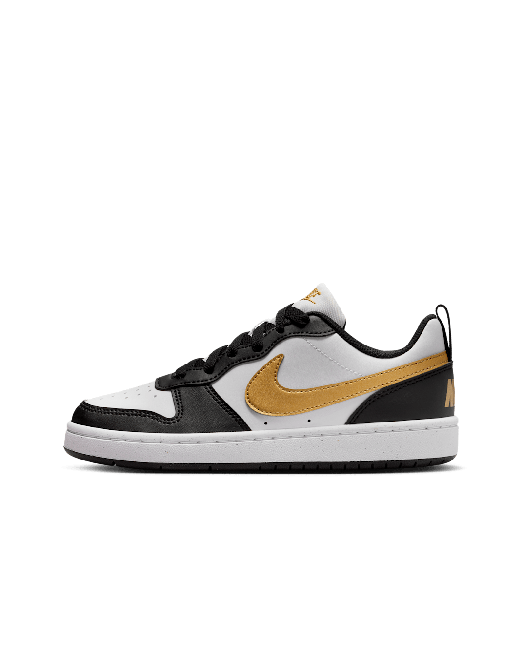 Chaussure Nike Court Borough Low Recraft pour ado - Noir/Noir/Blanc/Metallic Gold