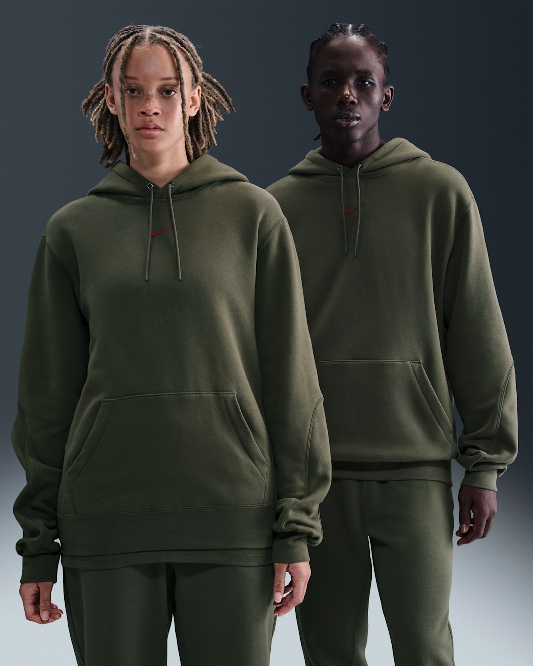 Dzianinowa bluza z kapturem CS 2 NOCTA - Cargo Khaki/Team Red