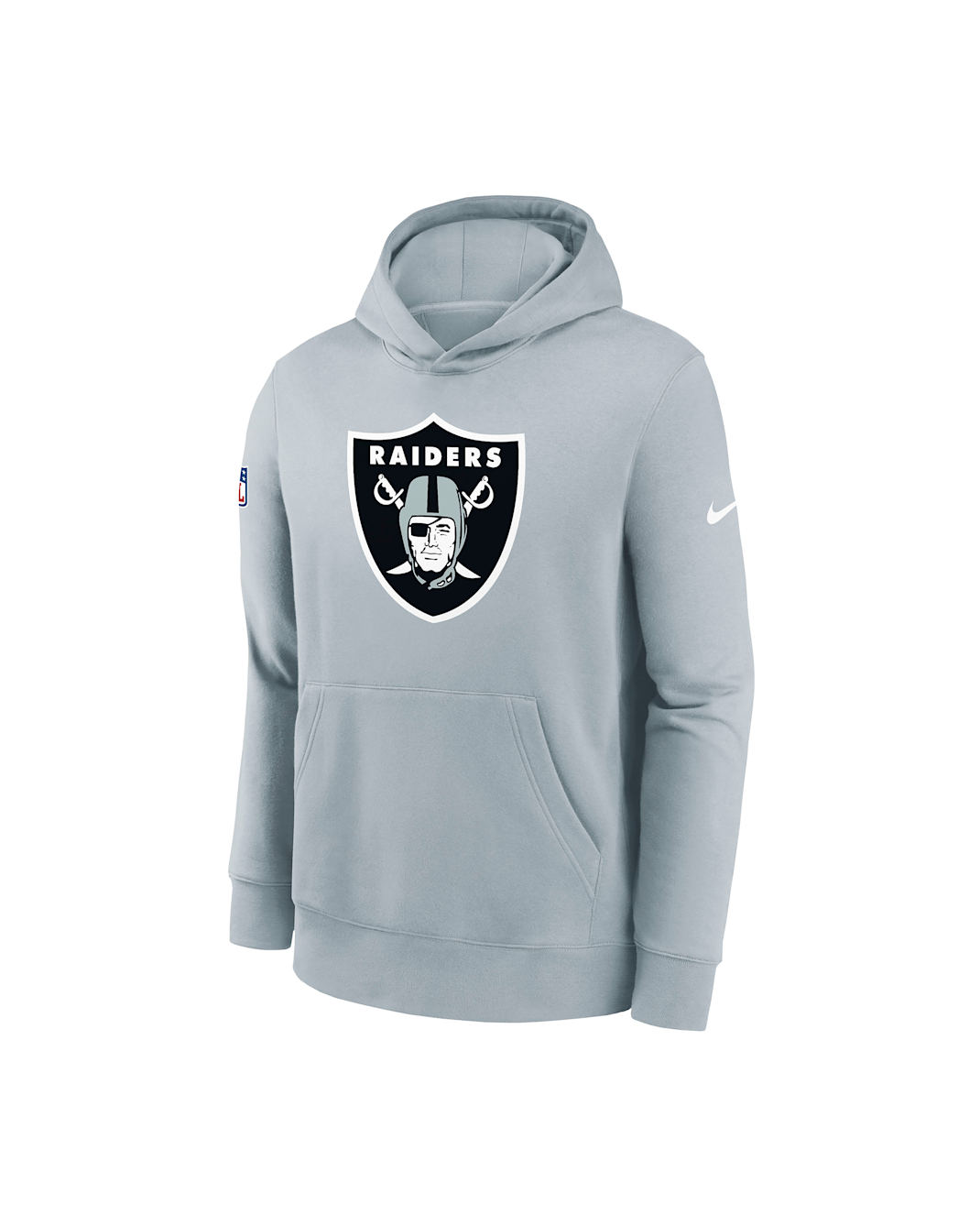 Sudadera con gorro sin cierre Nike de la NFL para niños talla grande Las Vegas Raiders Sideline Club - Plata campo