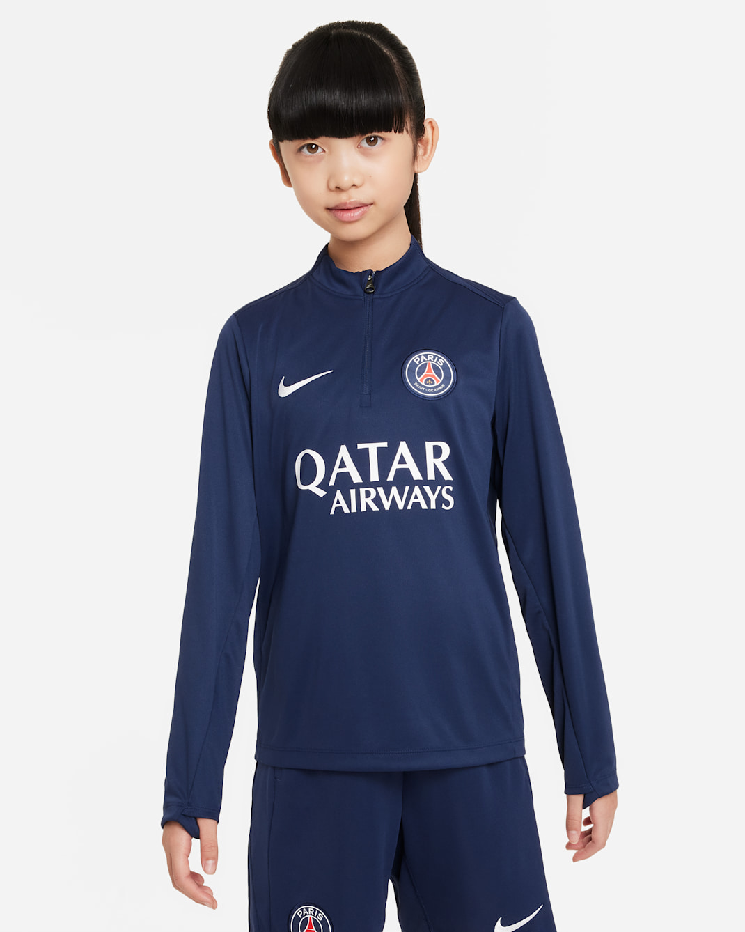 Paris Saint-Germain Academy Pro Older Kids' Nike Dri-FIT Football Drill Top - Midnight Navy/White
