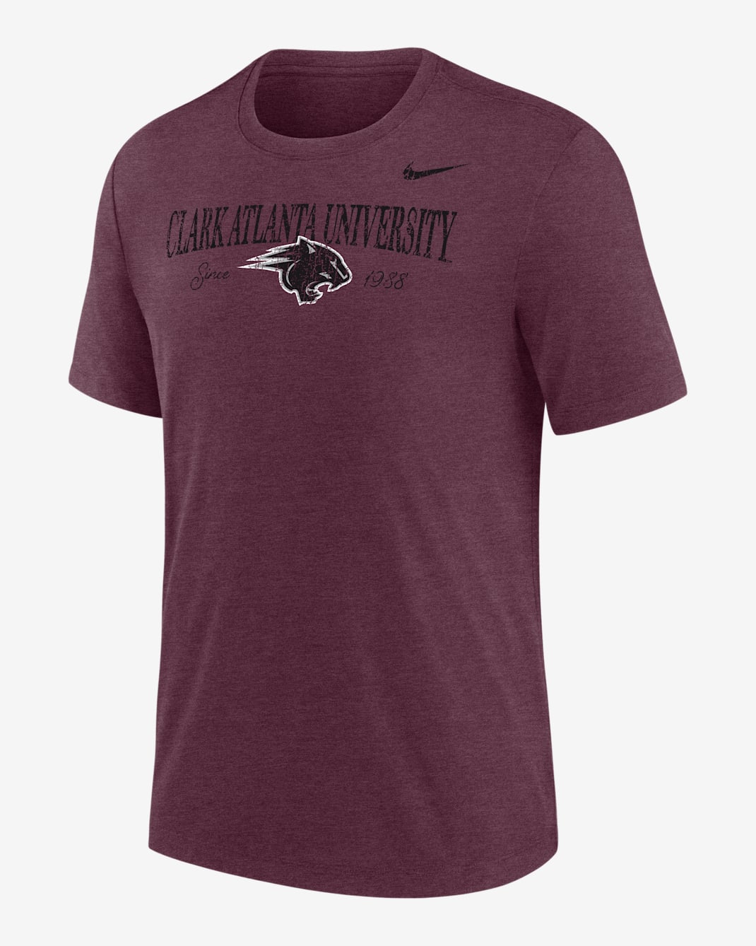 Nike College (Clark Atlanta University) Men's Tri-Blend Short-Sleeve T-Shirt - Deep Maroon Heather