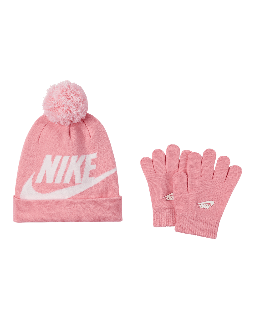 Tvådelat Nike-set med mössa och vantar för barn - Bubblegum