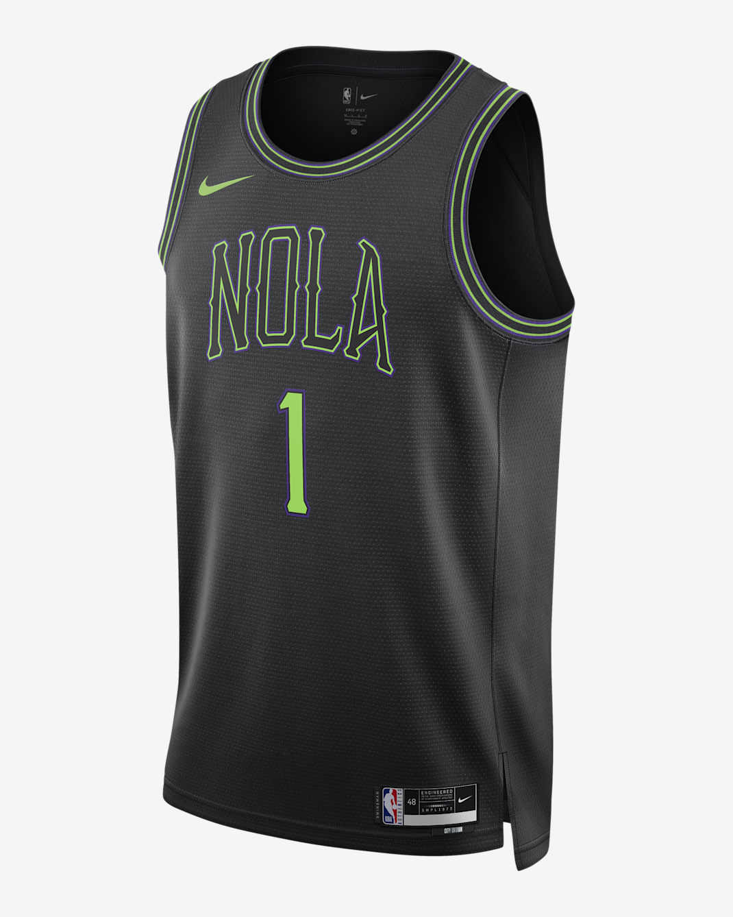 Jersey Nike Dri-FIT Swingman de la NBA para hombre Zion Williamson New Orleans Pelican City Edition 2023/24 - Negro