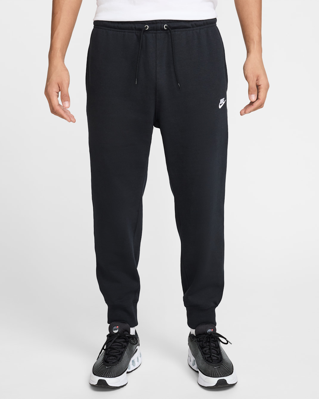 Nike Club Men's French Terry Joggers - Black/Black/White