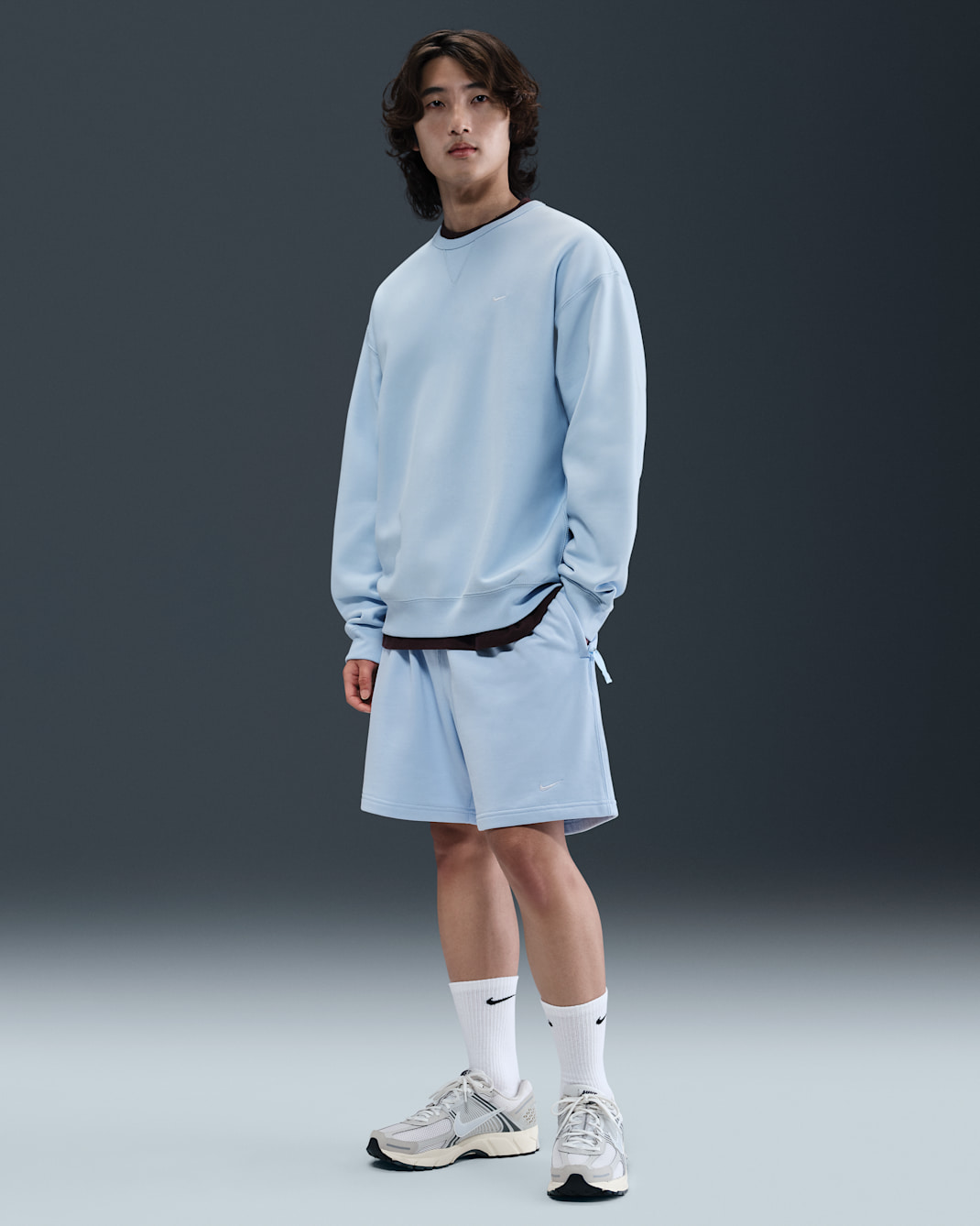 나이키 솔로 스우시 남성 프렌치 테리 쇼츠 - 셀러스틴 블루/화이트