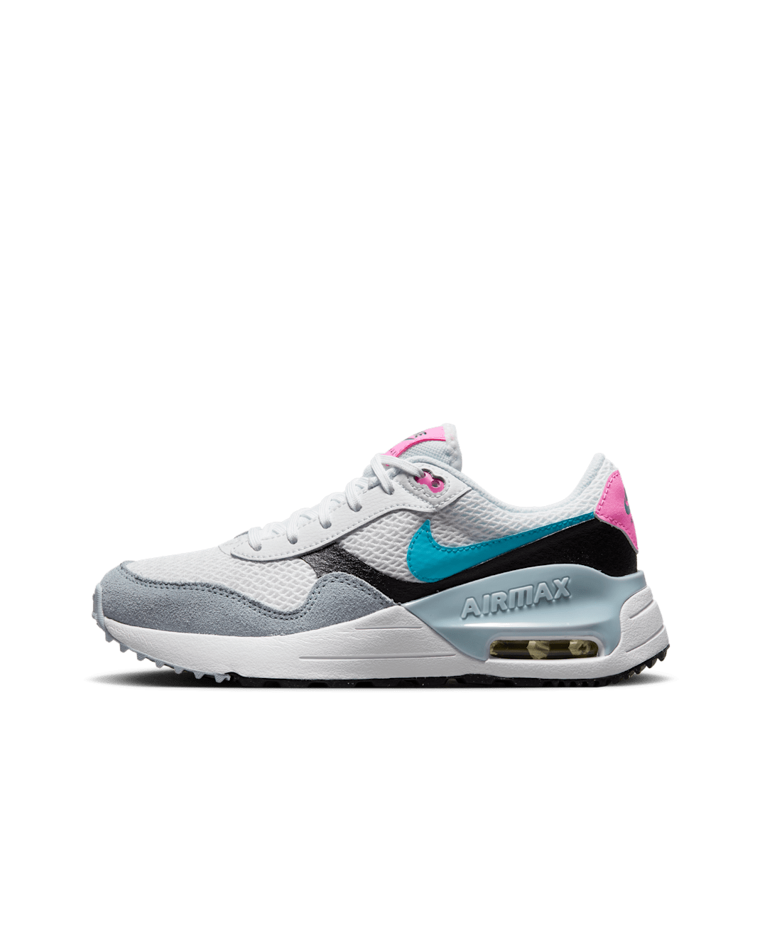 Nike Air Max SYSTM Older Kids' Shoes - White/Black/Blue Whisper/Blue Lightning