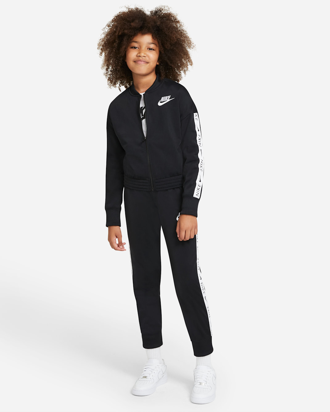 Conjunto de entrenamiento para niños talla grande Nike Sportswear - Negro/Blanco/Blanco