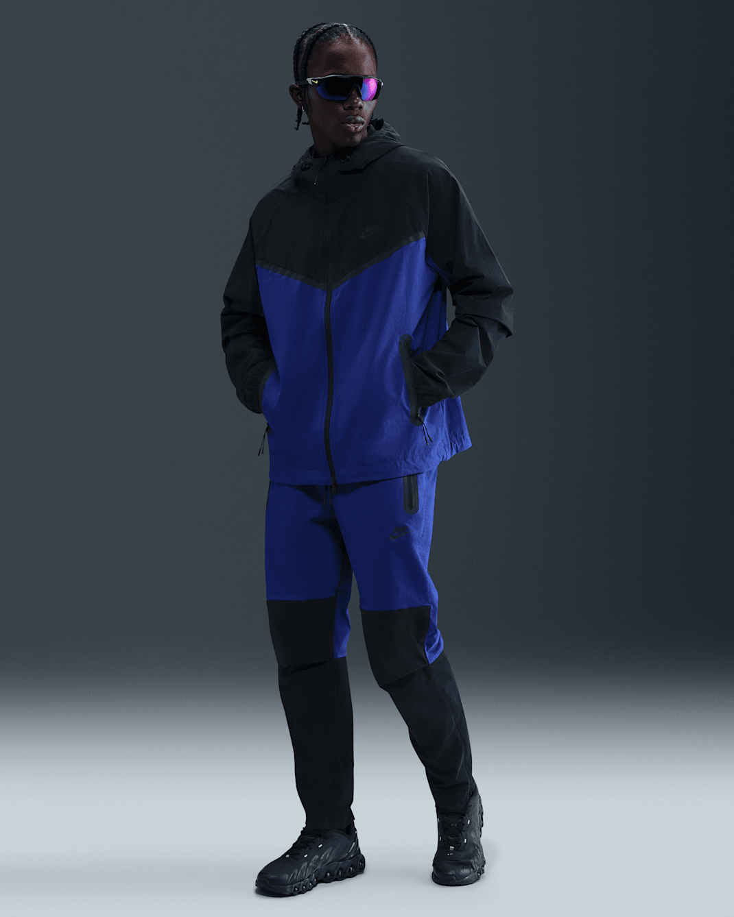 Nike Tech Dokuma Erkek Eşofman Altı - Deep Royal Blue/Siyah/Siyah