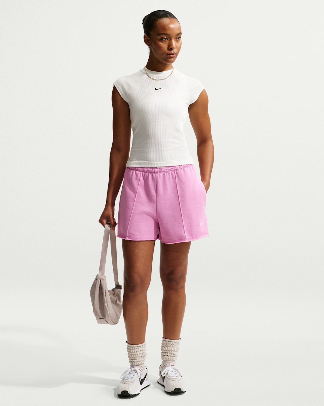 Nike Sportswear Chill Terry Women's Mid-Rise French Terry Shorts - Light Magenta/Light Magenta/Sail