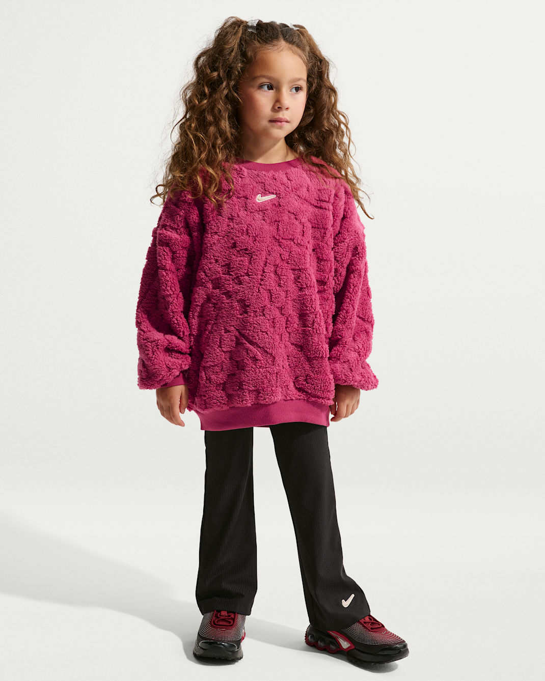 Nike Cosy Younger Kids' 2-Piece Flared Leggings Set - Black/Sweet Beet