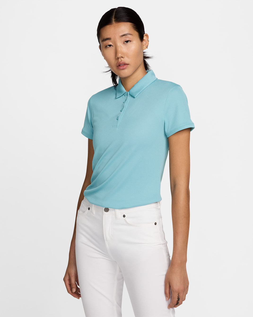 Nike Dri-FIT Victory Women's Golf Polo - Denim Turquoise/White