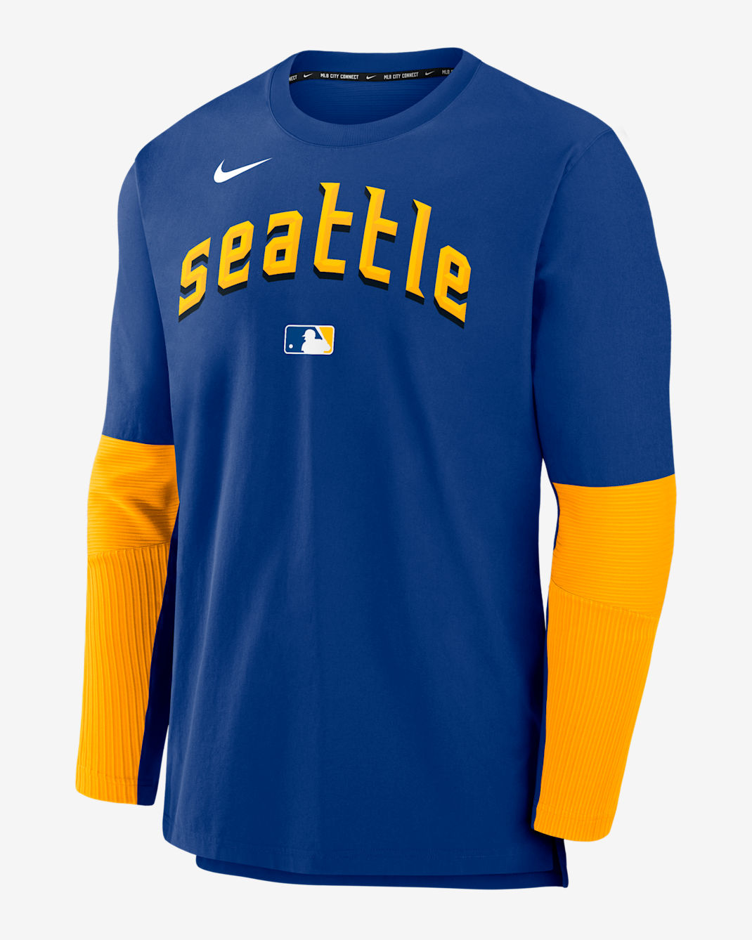 Chamarra sin cierre Nike Dri-FIT de la MLB para hombre Seattle Mariners Authentic Collection City Connect Player - Royal