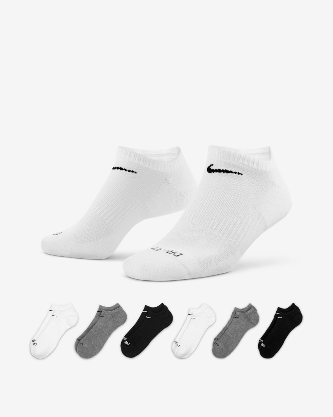 Calcetines invisibles de entrenamiento Nike Everyday Plus Cushioned (6 pares) - Multicolor