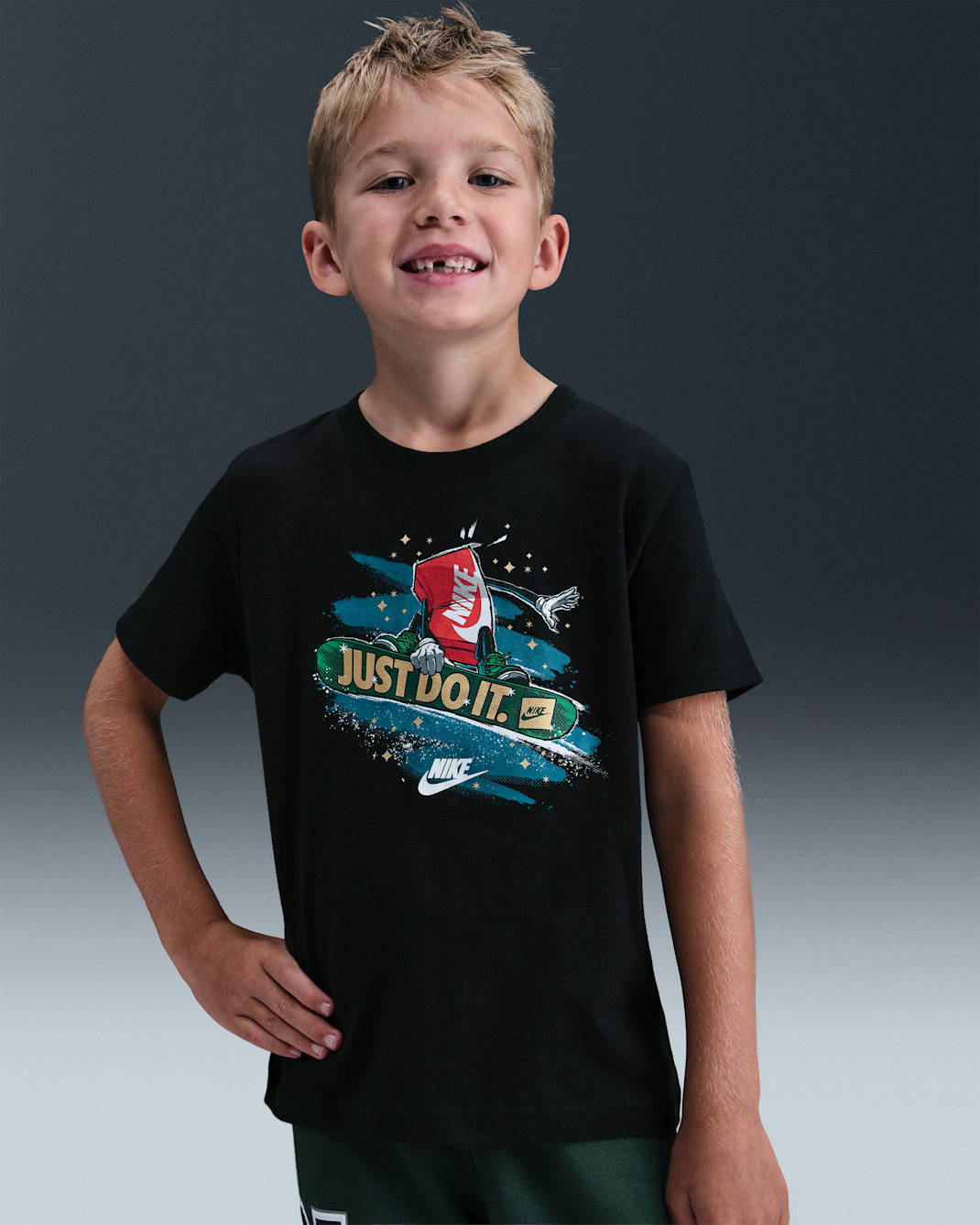 Nike Little Kids' Snowboard Boxy T-Shirt - Black