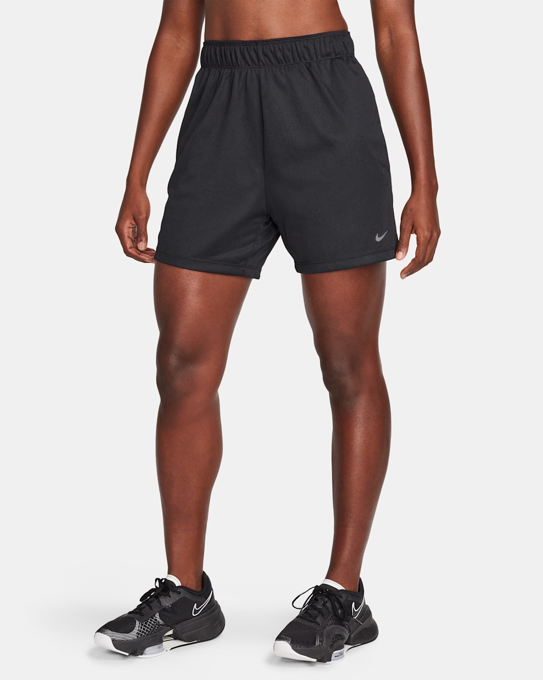 Nike Attack Women's Dri-FIT Fitness Mid-Rise 8cm (approx.) Unlined Shorts - Black/Black/White