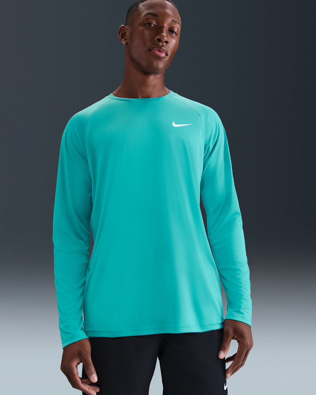 Camiseta Hydroguard de natación de manga larga para hombre Nike Essential - Cactus empolvado/Blanco