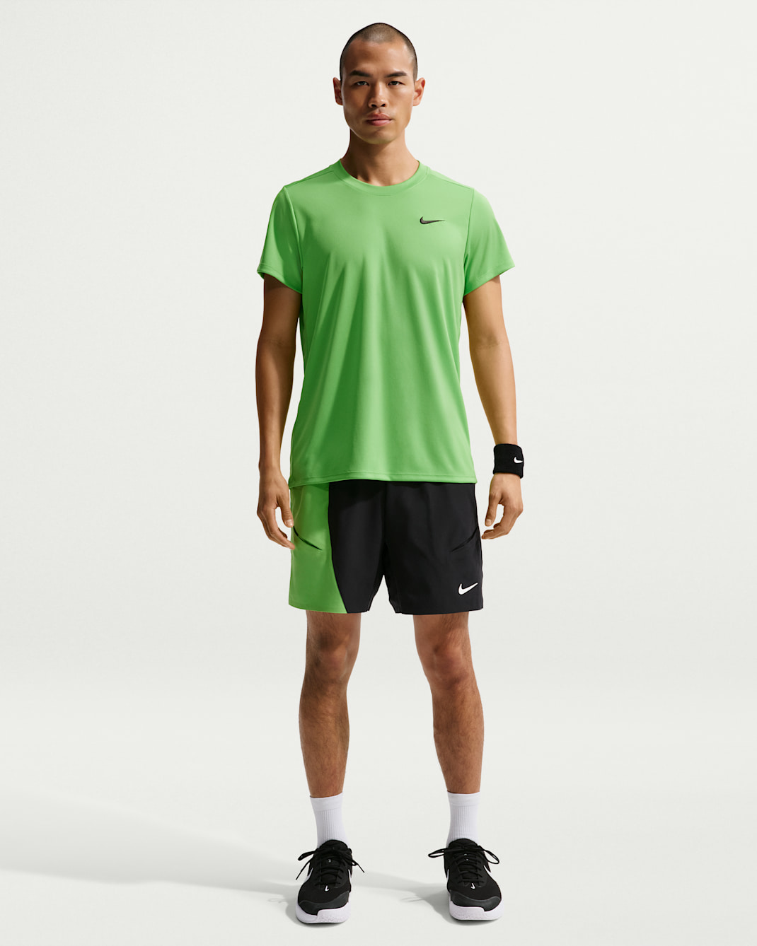 ナイキコート スラム メンズ Dri-FIT ショートパンツ - ブラック/ミーングリーン/ホワイト