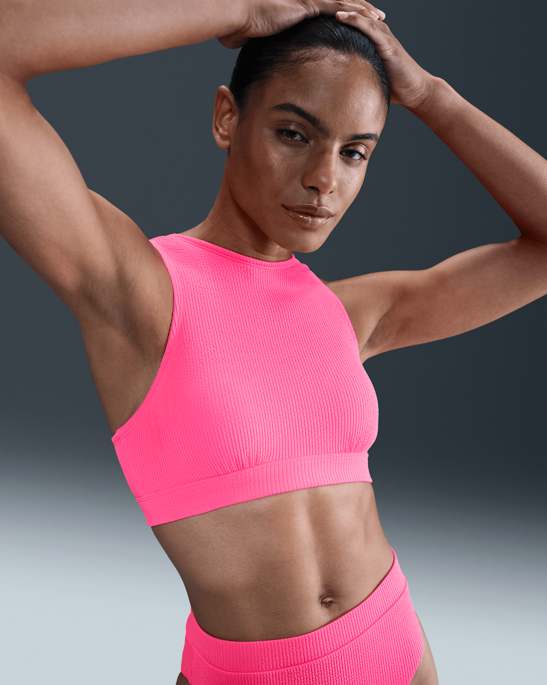 Nike Swim Elevated Essential Women's High-Neck Bikini Top - Hyper Pink