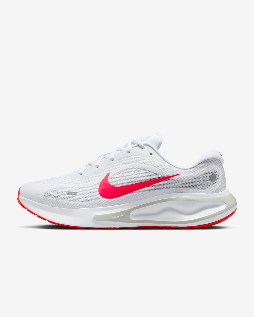 Nike Journey Run Men's Road Running Shoes - White/Wolf Grey/Pure Platinum/Bright Crimson