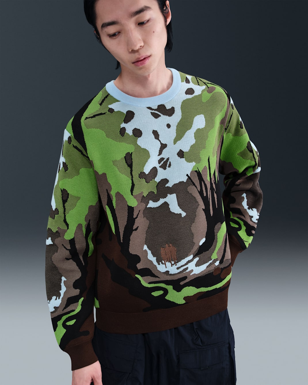 Nike Life 남성 와일더니스 스웨터 - 셀러스틴 블루/클로로필