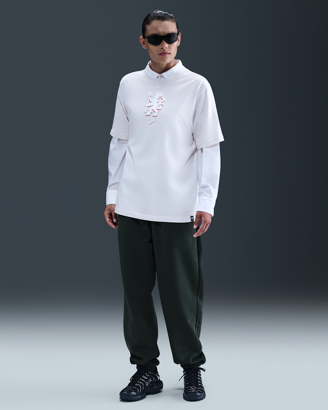 Chelsea FC Phoenix Fleece Nike Yüksek Belli Oversize Kesimli Kadın Futbol Eşofman Altı - Outdoor Green/Outdoor Green