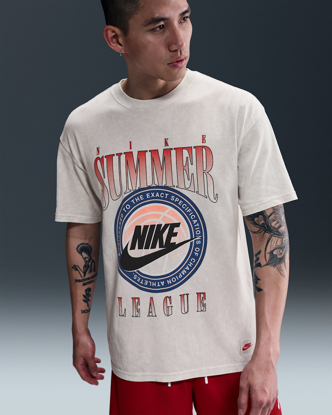 ナイキ メンズ マックス90 バスケットボール Tシャツ - フォトンダスト