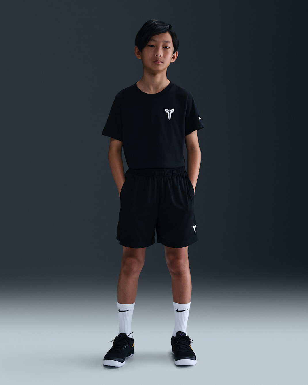 Kobe Big Kids' Dri-FIT Shorts - Black/Black/White
