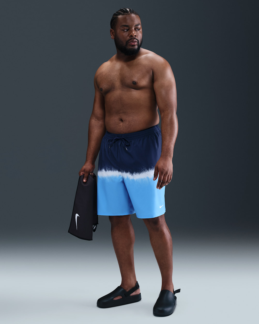 Shorts de vóleibol de 23 cm con forro tipo bóxer para hombre Nike Swim Breaker - Azul marino medianoche