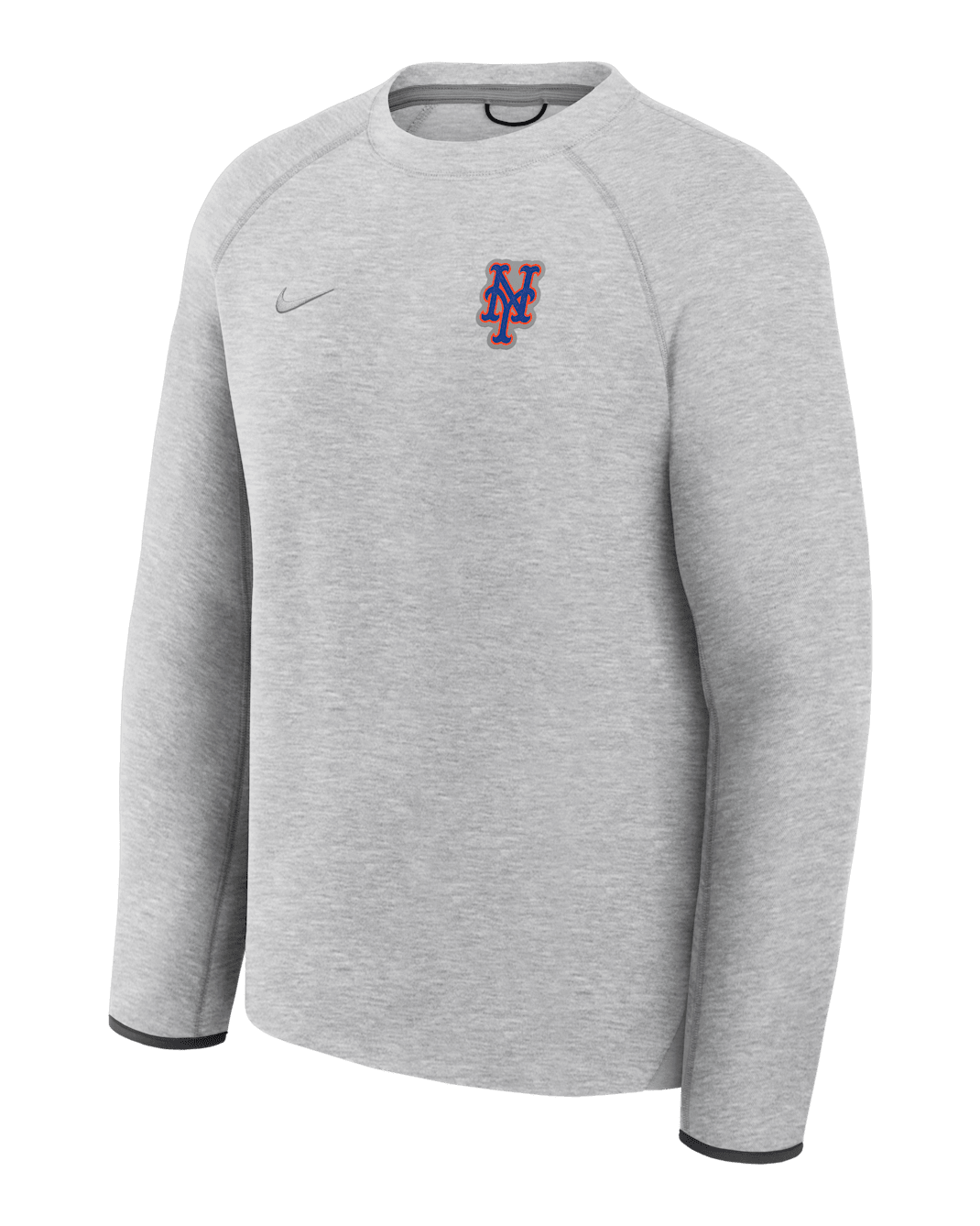 Sudadera de cuello redondo sin cierre Nike de la MLB para hombre New York Mets Tech Fleece - Gris oscuro jaspeado