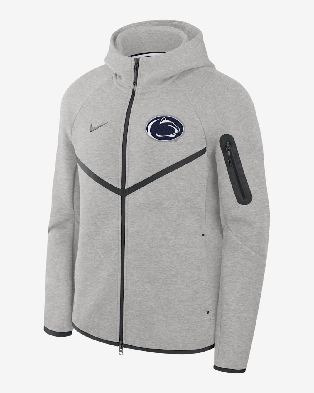 Penn State Tech Fleece Windrunner Men's Nike College Full-Zip Hooded Jacket - Grey