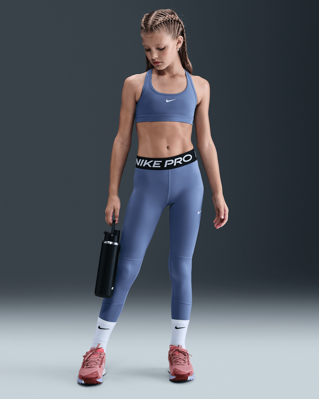Leggings para niña talla grande Nike Pro Dri-FIT - Índigo mundial/Negro/Blanco