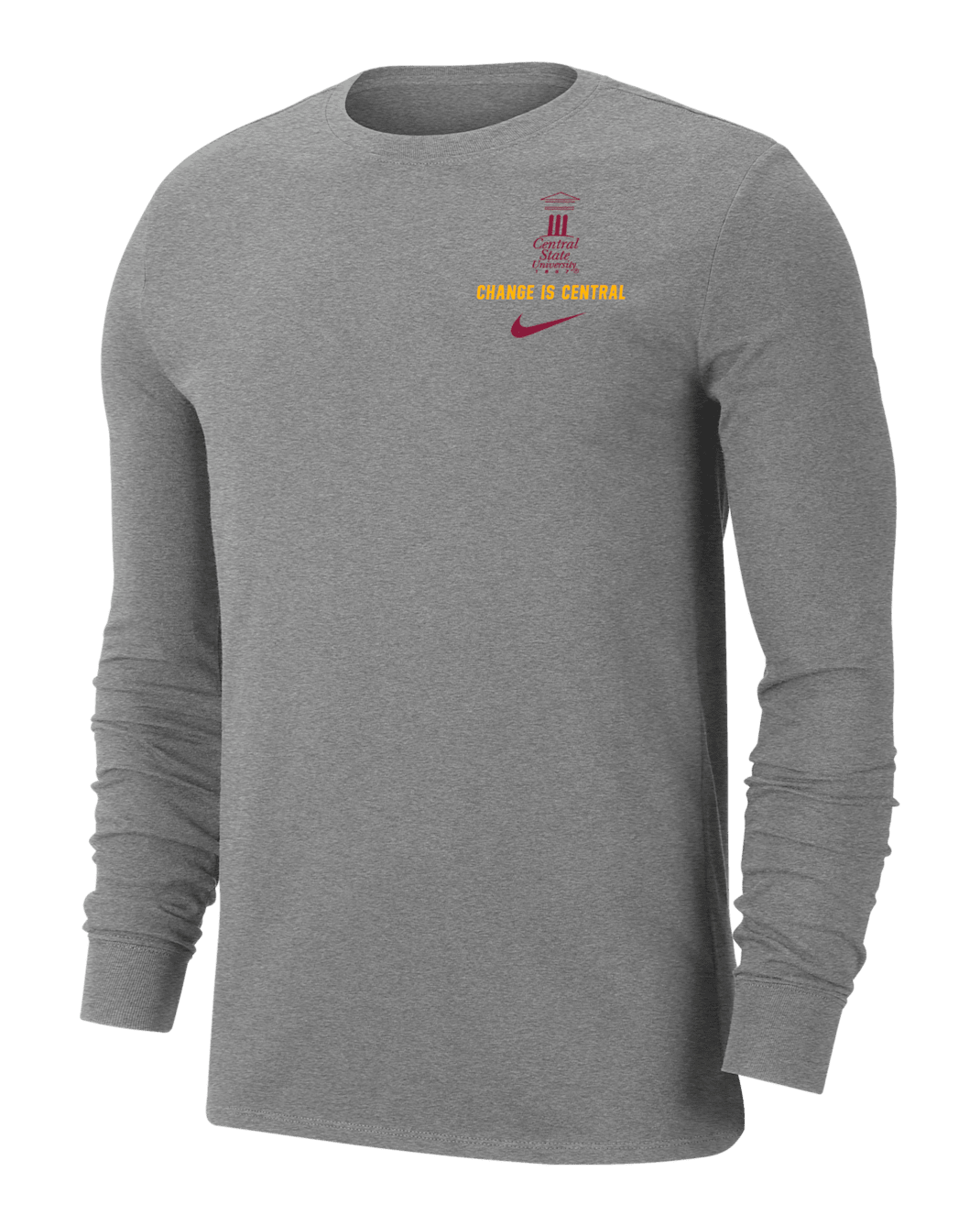 Nike College Dri-FIT (Central State) Men's Long-Sleeve T-Shirt - Dark Grey Heather