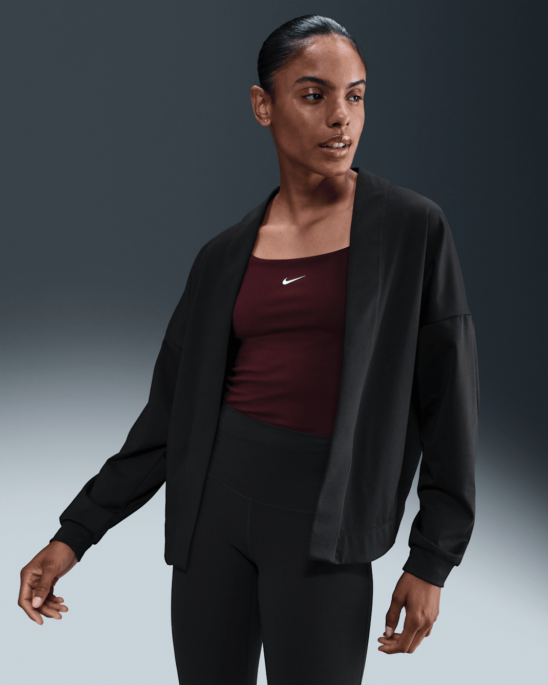 Nike Zenvy Women's Dri-FIT Oversized Cardigan - Black