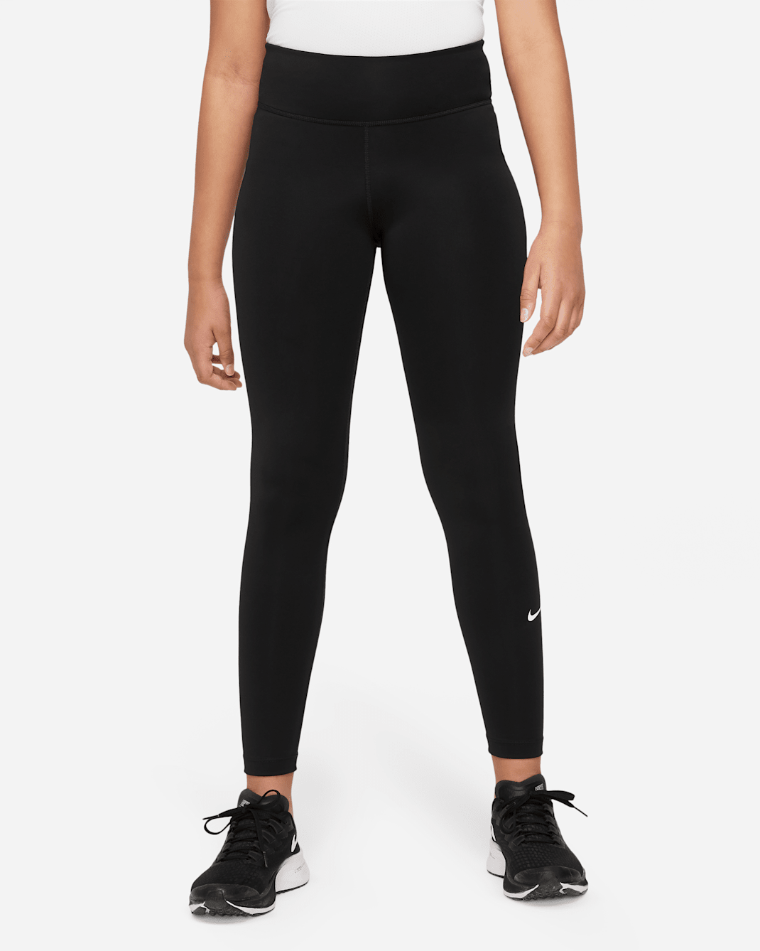 Nike Dri-FIT One Big Kids' (Girls') Leggings - Black/White